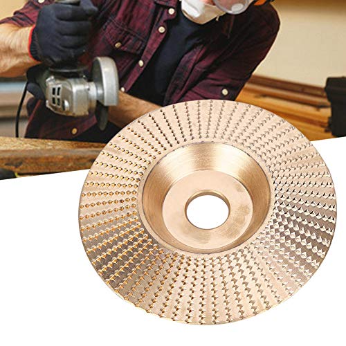 Wood Carving Disc, Hand Sanders for Wood 100mm Gold Bevel Carving Shaping Disc Angle Grinder Grinding Wheel Tool Wood Grinder for Wood Non Metallic Materials
