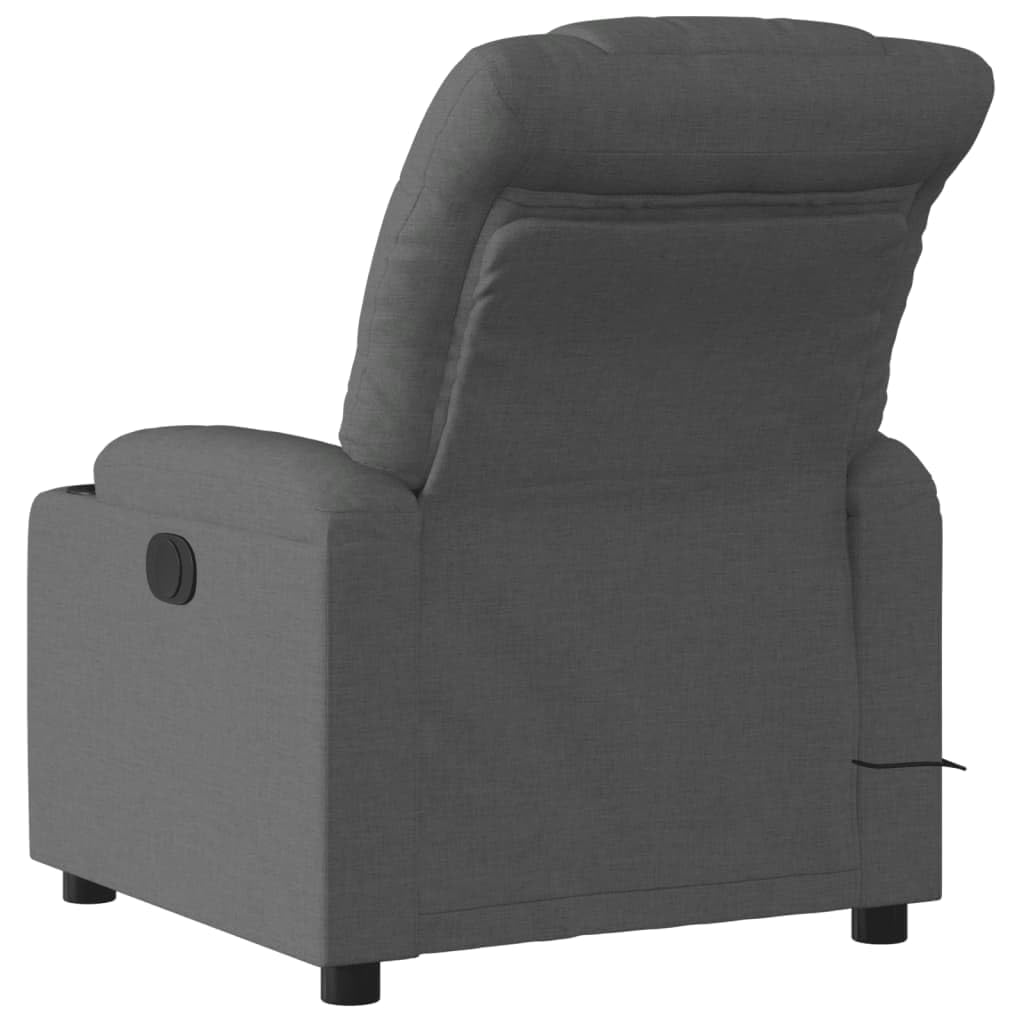 Sillón Reclinable de Masaje Eléctrico, Sillón Orejero Ajustable, Asiento para Personas Mayores, Tela Color Gris Oscuro