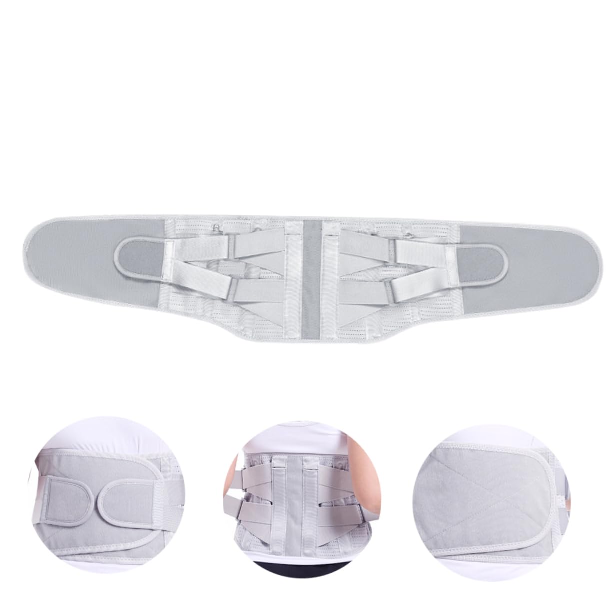 SAFIGLE Protective Waist Support Belt Breathable Gray Lumbar Support Brace for Back Therapy Posture and Reduces Spinal Pressure