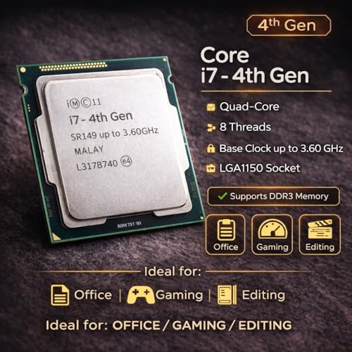 Image of Assembled Gaming Desktop PC Core i7 4th Gen | 16GB RAM | 256GB SSD | Windows 11 + MS Office 2021 | WiFi | HD 4600 Graphics | RGB Cabinet (3 Fans) | 450W PSU | 2 Year Warranty (16, GB, 256, GB)