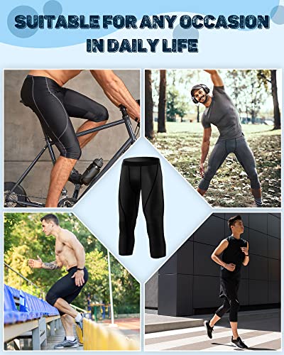 Sureio 6 Pairs Men's 3/4 Compression Pants Running Workout Tights Dry Basketball Compression Tights Basketball Leggings For Men (Xl) Multicolor #TOP6