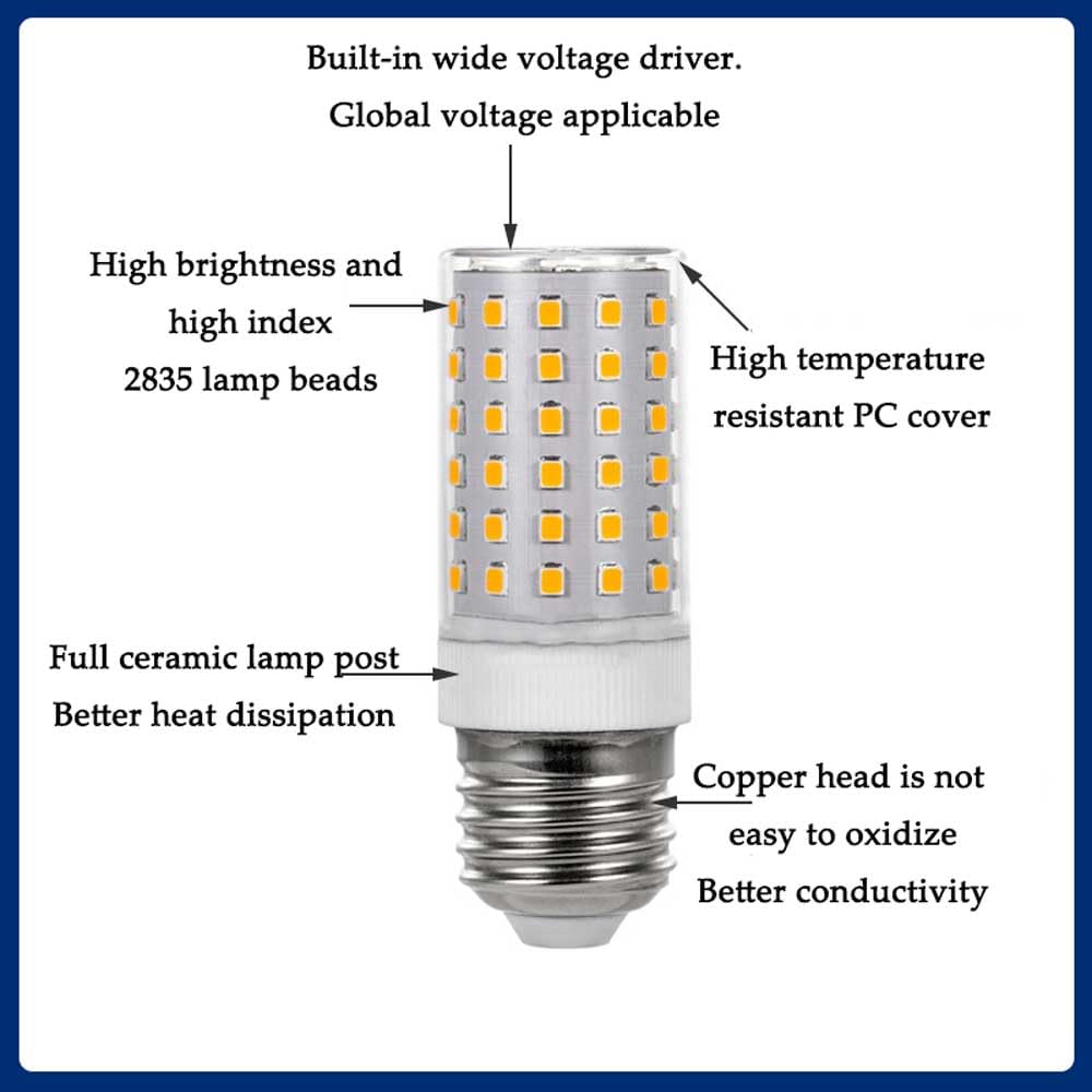 Paquete de 2/10 Bombillas LED de maíz de cerámica superbrillantes de 20 W E27, Blanco frío 6500 K, Bombillas LED de maíz equivalentes a Bombillas incandescentes de 200 W, Bombillas