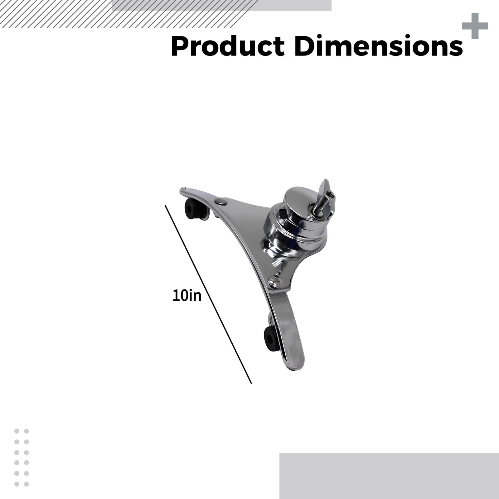 Tom Drum Mount, 10 cali / 25.4 cm kątowy srebrny zestaw perkusyjny stojak wiszący, metalowy wieszak podłogowy z bębnem jazzowym, regulowany, odporny na wstrząsy design, oszczędzające miejsce akcesoria