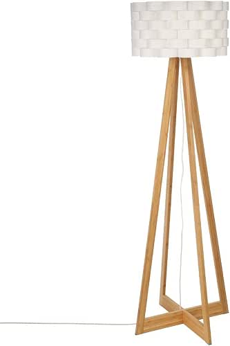 Lampadaire au style épuré - Pied en bambou et abat
