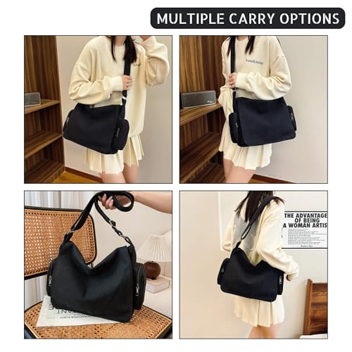 SAANG & JAT Casual Canvas Messenger Bag, Zippered Crossbody Bags for Women Men Slouchy4