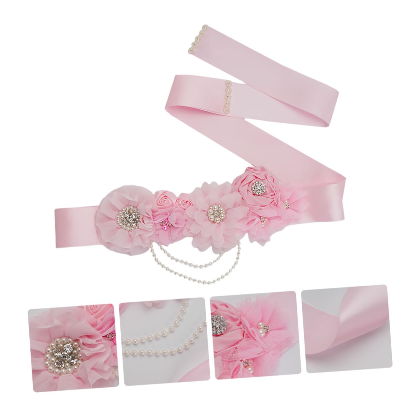 SHERCHPRY 3 Piezas Cinturón Boda Flor Faja Baby Shower Vientre Banda Bebé Ducha Traje Para Las Mujeres Fajas Para Accesorios Para Las Mujeres Novia Faja Ropa Formal Diamantes De Imitación