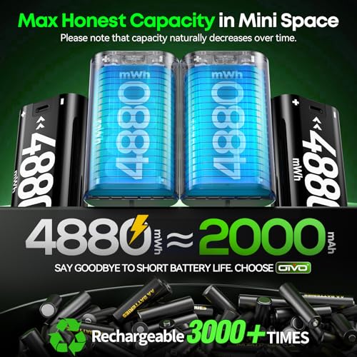OIVO Baterías para Xbox One/Series X|S/Elite, 4x4880mWh Bateria Mando Xbox, Baterías Recargables para Mandos Xbox, Accesorios para Xbox One/Series X|S - imagen 2