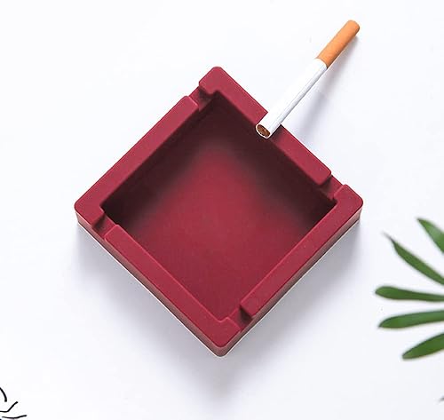 Miniatura 9 de Cenicero de silicona irrompible para cigarrillos, 2 piezas, con 4 reposos de doble uso para exteriores, patio, exterior, interior (negro)