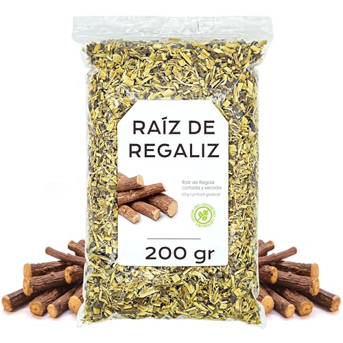 Infusión Regaliz 200 gr - Té de Raíz de Regaliz Cortada - Raíz de Regaliz para Infusión - Propiedades Naturales - Infusión de Hierbas (200 gr)