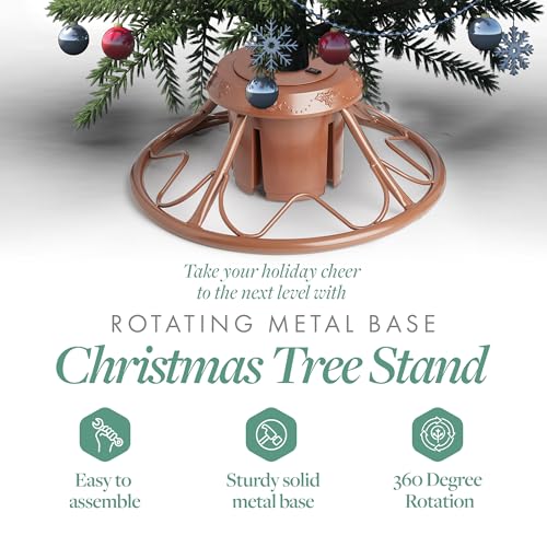 Home Heritage GX1623U22F31 Artificial Christmas Tree Base Rotating Metal Stand thumb #1