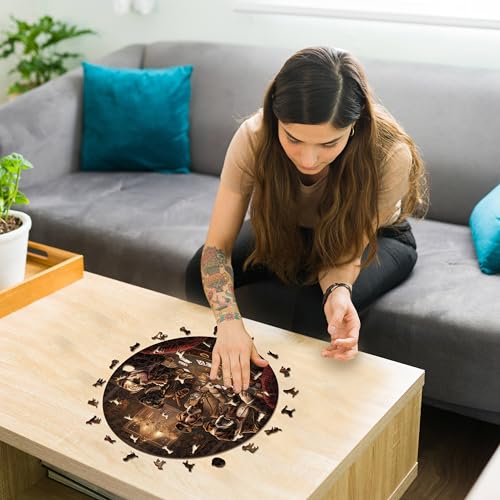 Iconic Puzzles - Dogs Playing Poker, fantasy animals, 100% sustainable wooden puzzle, Gifts for Children and Adults size L, 600 Pieces - Image 2