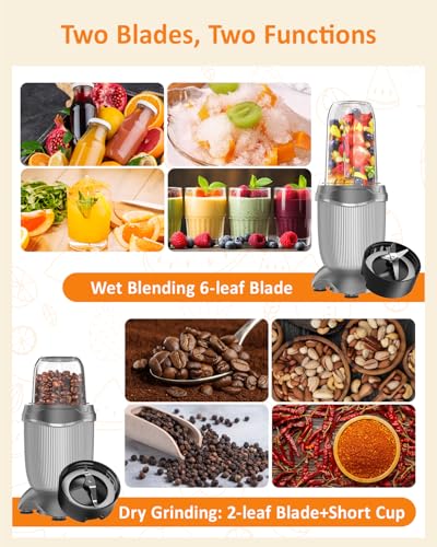 Smoothie-Blender-850-W-Upgraded-Compact-Personal-Blender-for-Shakes-and-Smoothies-Juice-Frozen-Drinks-Sauces-More-Smoothies-Maker-with-2-26-Oz-To-Go-Cups-2Spout-Lids