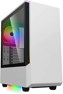 GameMax Capa para jogos de PC White Panda ARGB Mid-Tower, E-ATX, 3 Pin Aura Sync, 1 x 120 mm ARGB Fan incluído, 3 x Tiras de LED ARGB incluídas, cubo ARGB, água pronta para refrigeração | Preto/Branco