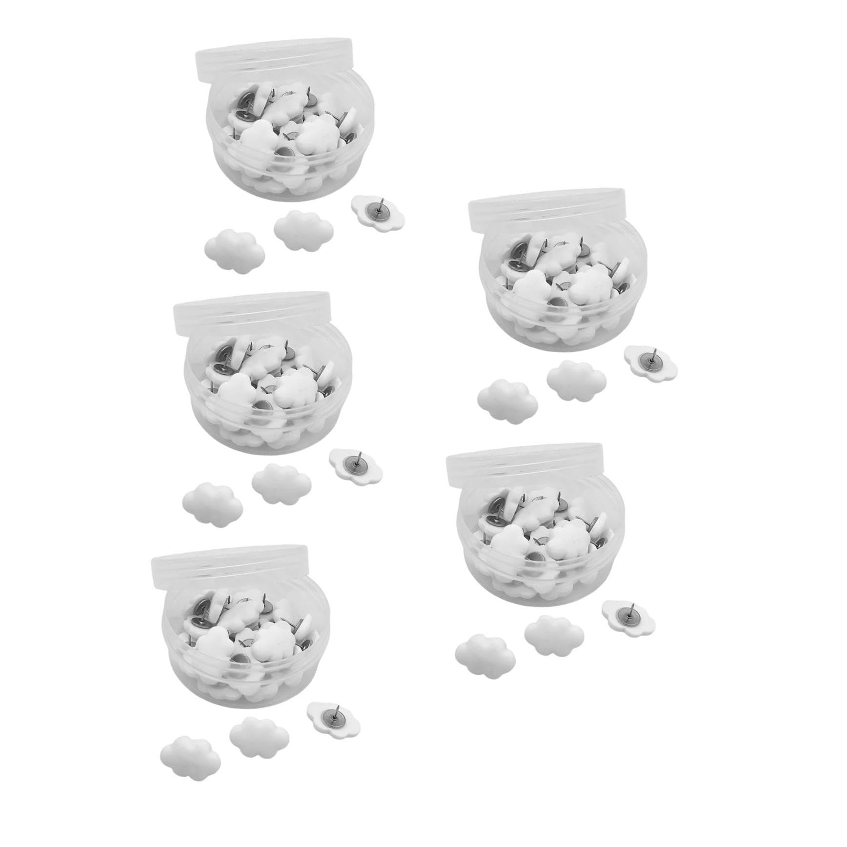 OSALADI 5 Sätze Creme Weiße Wolkenpushpin Stifte Büro Kork Bulletin -Brett Dekorative Stecknadel Planke Dekorative Reißzwecken Pinnnadeln Für Pinnwand Süße Anstecknadel Harz 30 Stück * 5