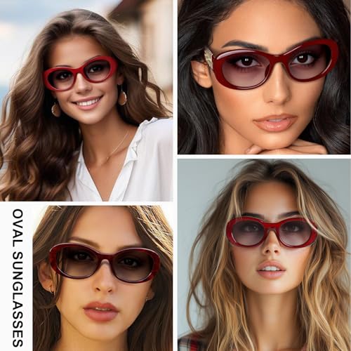 AICase Ozzy Merch Retro Oval Sunglasses for Women Men Small 90s Sun Glasses Trendy Round Shades Cute Miu Designer Sunnies UV400 Protection2