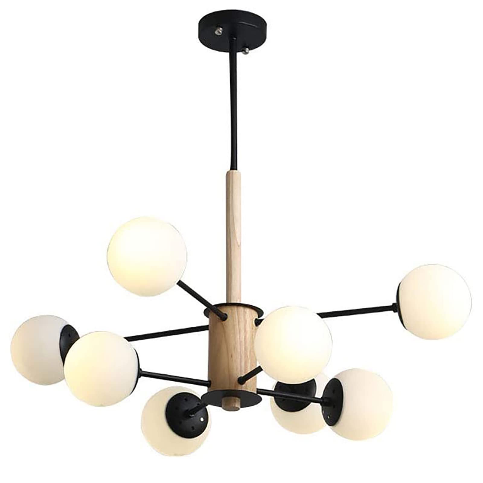 HYJAUSXB Modern Chandelier,12-light Glass Globe Chandelier Light Fixture,mid Century Ceiling Height Adjustable,brushed Brass For Kitchen Dining Living Room Bedroom