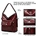 myfriday Vintage Leather Fashion Backpack Purse for Women Large Capacity Convertible Backpack Travel Daily Daypack (Burgundy)