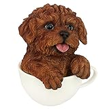 Design Toscano Puppuccino Puppy Collectible Dog Statue: Red Poodle