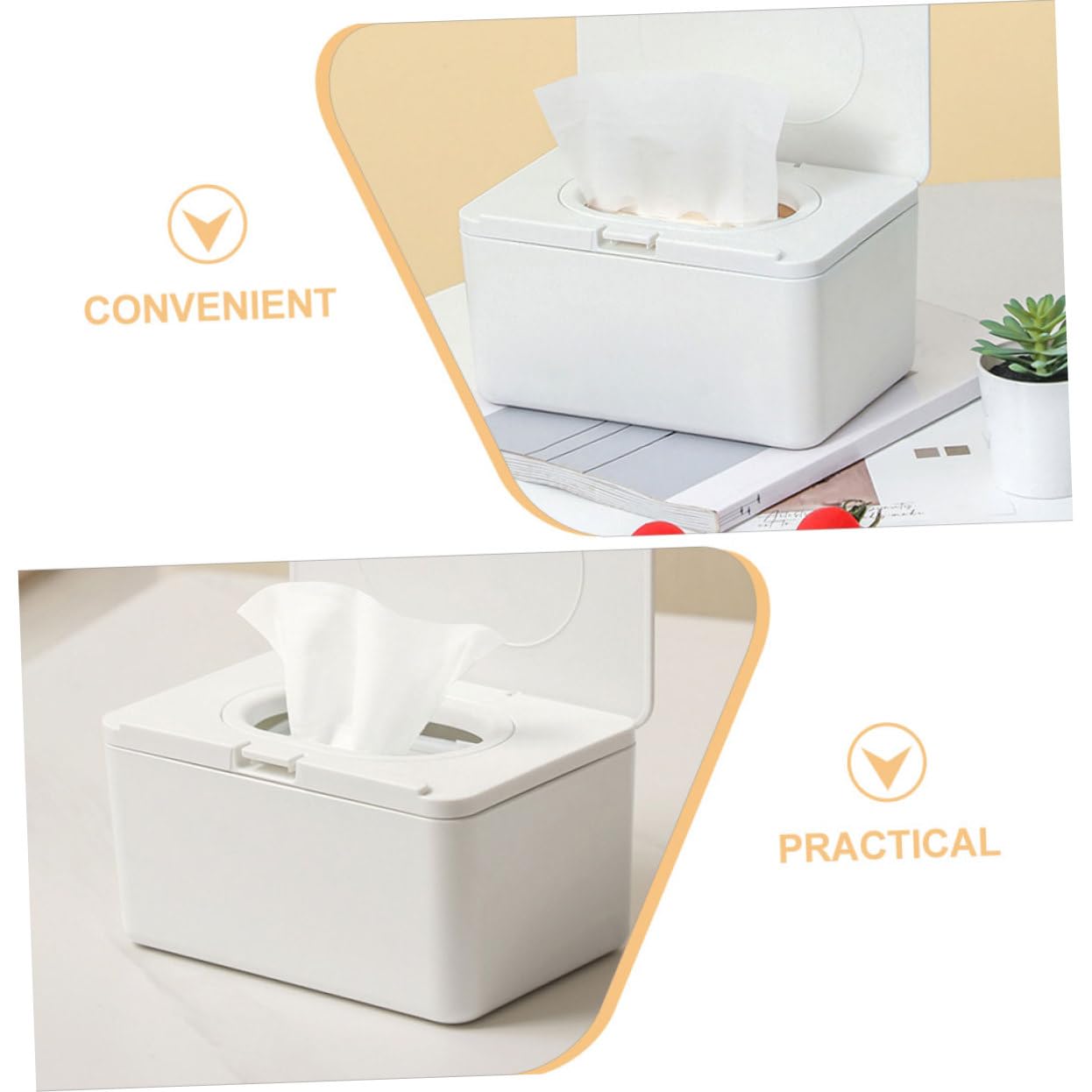 Contenitore per Salviette Ricaricabile Bianco 2 Pezzi in Plastica