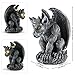 MIBUNG Large Winged Gargoyle Statue with Solar Lights Outdoor Decor, Sitting Gargoyle Monster Dragon Garden Guardian Gothic Creep Scary Sculpture, Patio Yard Lawn Decorations, Valentine's Day Gift