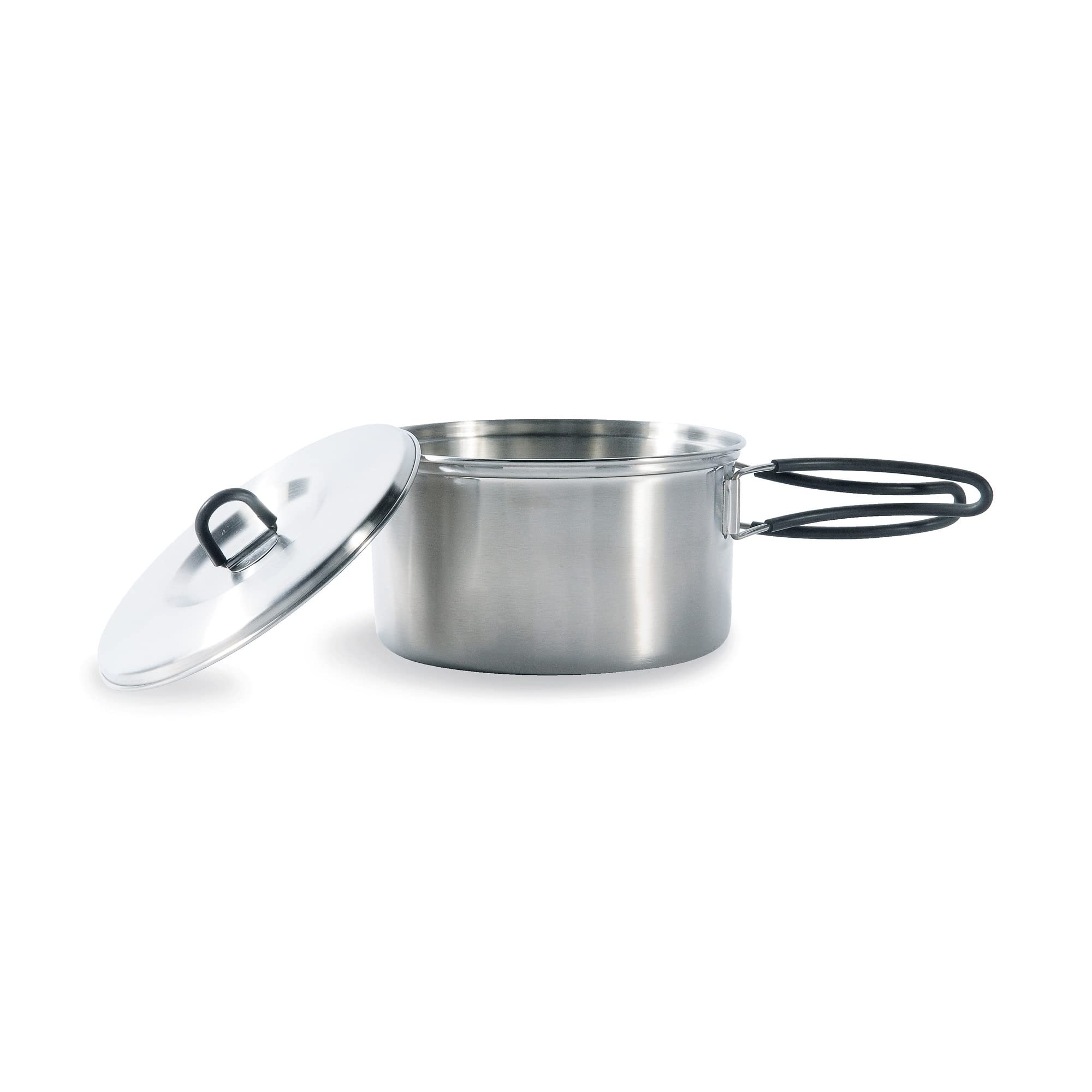 Tatonka Zestaw naczyń kempingowych Cookset Regular (5-częściowy) – naczynia ze stali nierdzewnej z patelnią i 2 garnkami z pokrywkami – w zestawie torba transportowa – nierdzewne, wolne od substancji