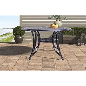 DALI 48" Round Alum Casting Patio Dining Table with Umbrella Hole for Outdoor Garden, Porch, Deck DALI 48 Round Alum Casting Patio Dining Table with Umbrella Hole for Outdoor Garden Porch Deck
