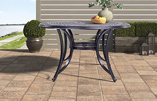 DALI-48-Round-Alum-Casting-Patio-Dining-Table-with-Umbrella-Hole-for-Outdoor-Garden-Porch-Deck DALI 48 Round Alum Casting Patio Dining Table with Umbrella Hole for Outdoor Garden Porch Deck