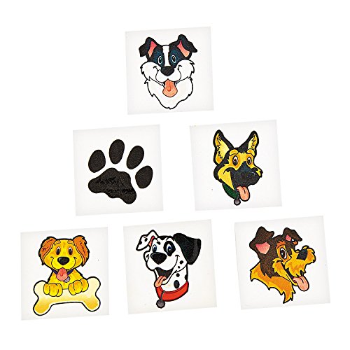 36 ~ Puppy Dog Temporary Tattoos ~ Approx. 1.25" ~ New/Individually Packaged