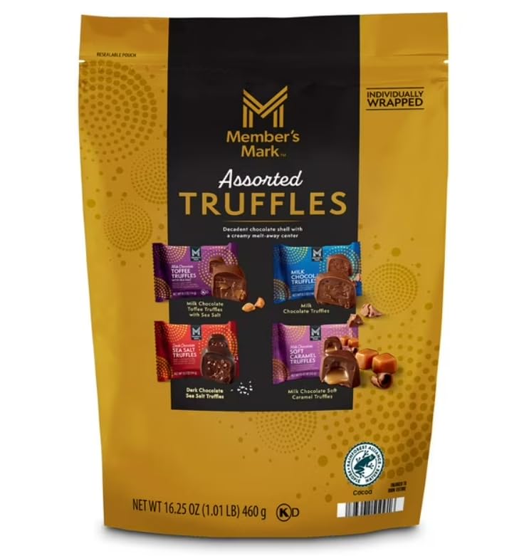 Assorted Chocolate Truffles, 16.5 Ounce Bag, 4 Different Flavors (About 8 Truffles of Each Flavor)
