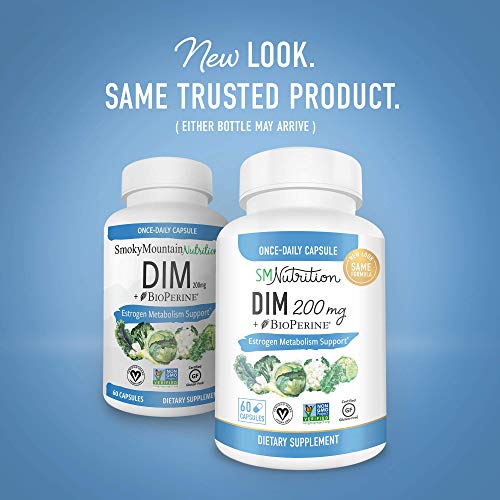 DIM Supplement 200mg - DIM Diindolylmethane Plus BioPerine 60-Day Supply of DIM for Estrogen Balance, Hormone Menopause Relief, Acne Treatment, PCOS, Bodybuilding