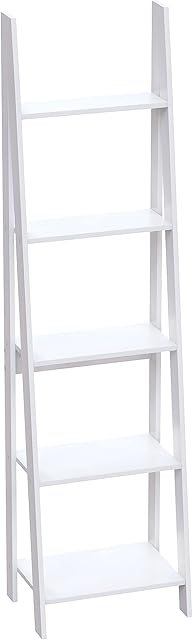 Amazon Brand - Movian - Bristol 5-Tier Step Ladder Bookcase, 46 x 38.5 x 175.5 cm, White