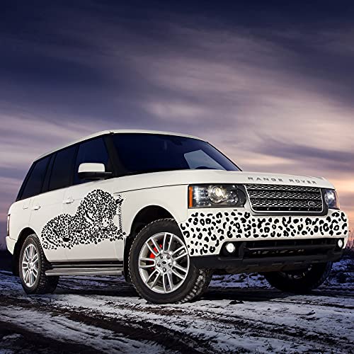 Leopard Wall Decal 4 Pieces 11 X 8.66 Inch Irregular Polka Dots Wall Decal Modern Black Wall Stickers Vinyl Removable Peel & Stick Wall Art Decorations For Bedroom Living Room Windows (Black) #TOP1