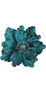 GL-Turelifes 10 inch grote glitter kerstbloemen 6 stuks kunstmatige