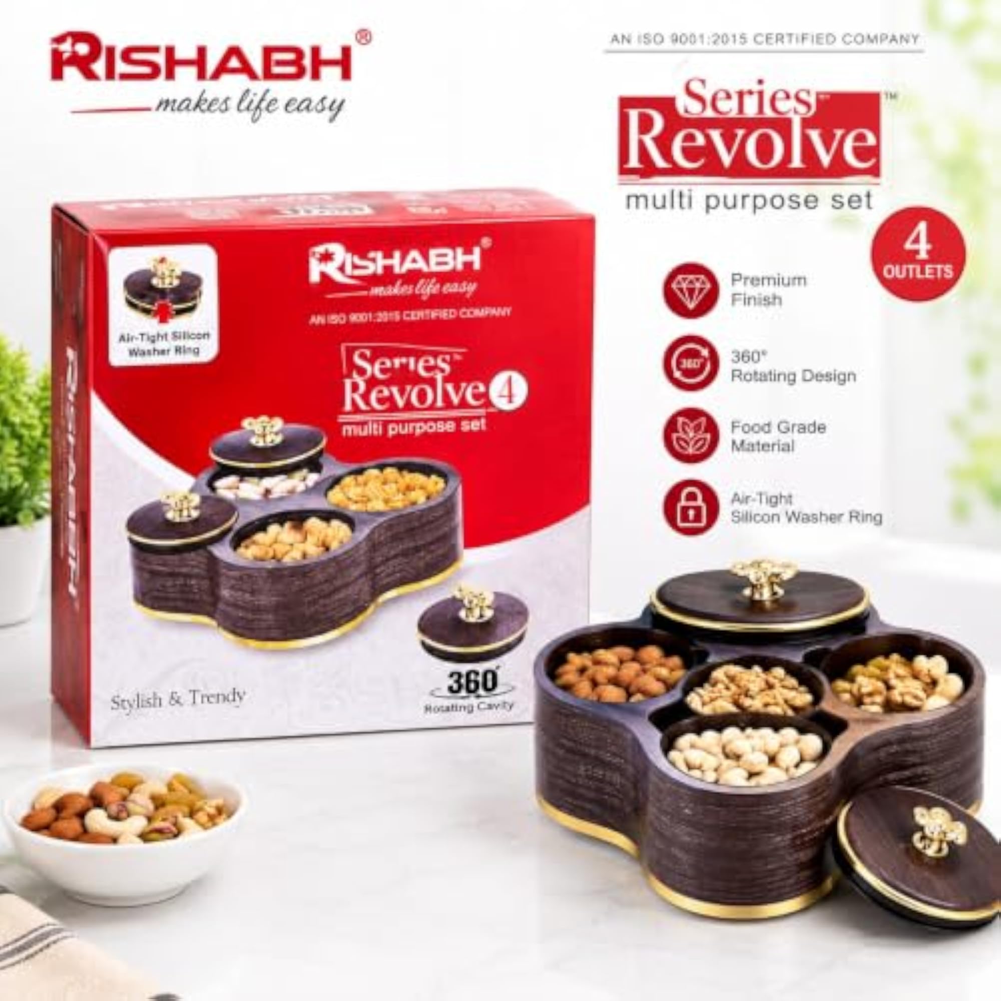 Rotating Dry Fruit Tray with 360° Revolving Design
