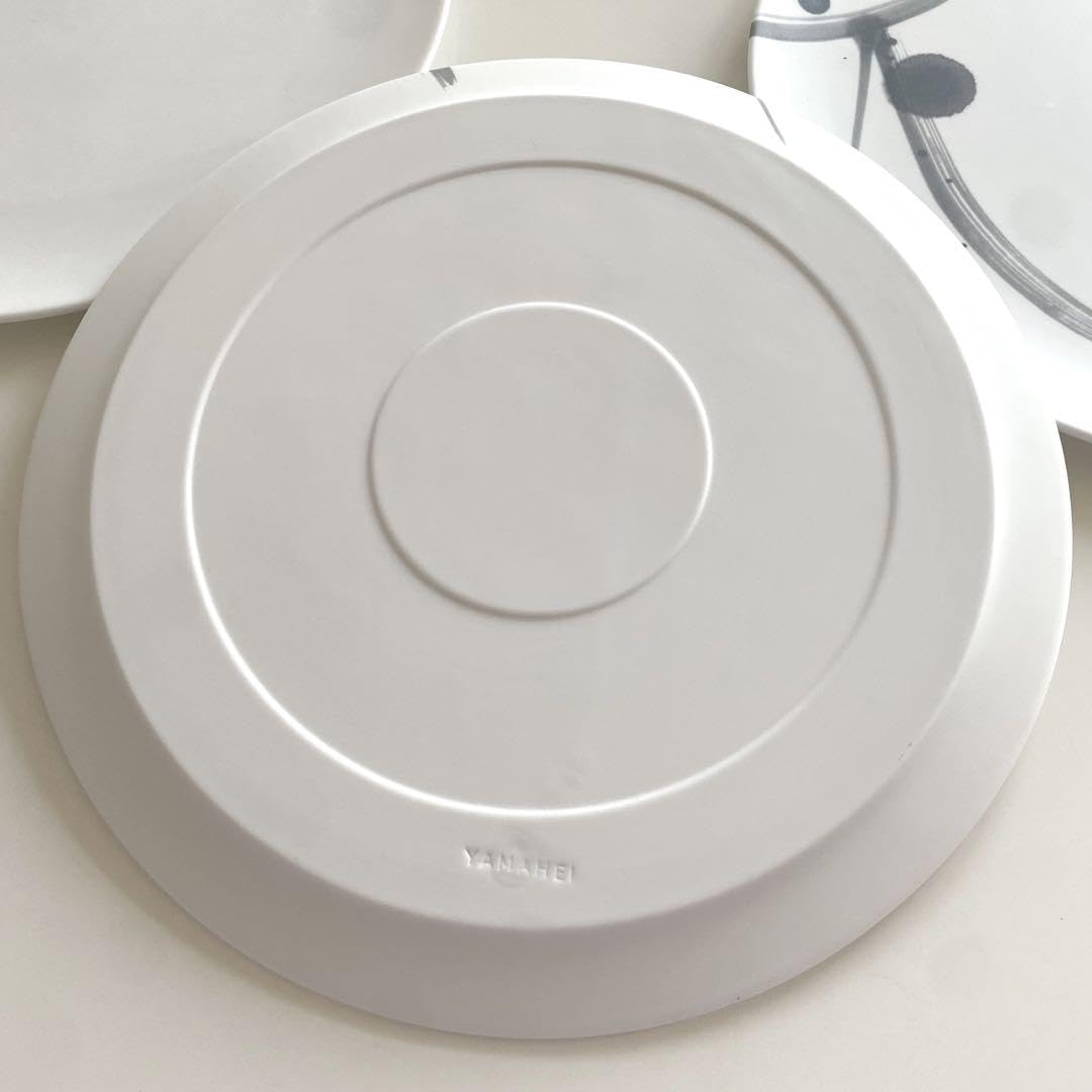 Amazon.co.jp: 和食器 有田焼 やま平窯 大皿 白 ディナープレート 4枚  