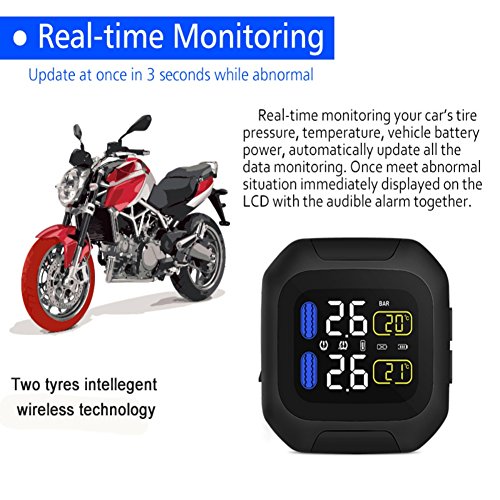 Onewell TPMS Waterproof Lightning-Proof General Wireless Motorcycle Tire Pressure Monitoring System for Two-Wheeled Motorcycle