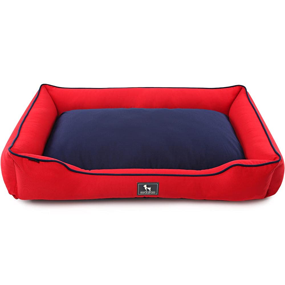 Heads Up For Tails Classic Lounger Beds for Dogs - Red with Navy - XL (B09B66BSZB) Amazon Price History, Amazon Price Tracker