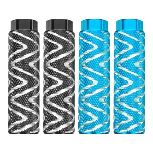 QUARKZMAN 2 Pares De Pegs para Bicicleta Aleación De Aluminio Pegs Traseros para Acrobacias Pedales Antideslizantes para Ejes De 3/8' para Bicicleta De Montaña BMX Negro Y Azul Cielo