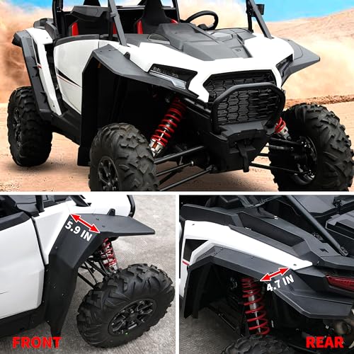 Image of Wider Extended Fender Flares Kit for 2024 2025 2026 RZR XP 4 1000, Full Coverage Extended Wider Mud Flaps Assembly for 2024 2025 2026 Polaris RZR XP 4 1000 Accessories, Replace #2889133