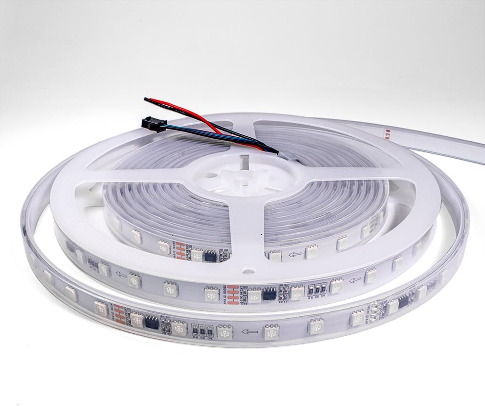 WIXUER® 33FT 10meters TM1934 24V 60 LEDs/m Dual Signal Pixel Dream Color 10 Meters led Strip Light White FPC Waterproof Light Flexible Tape 5050 RGB IP67 Excluding Controllers, Transformers
