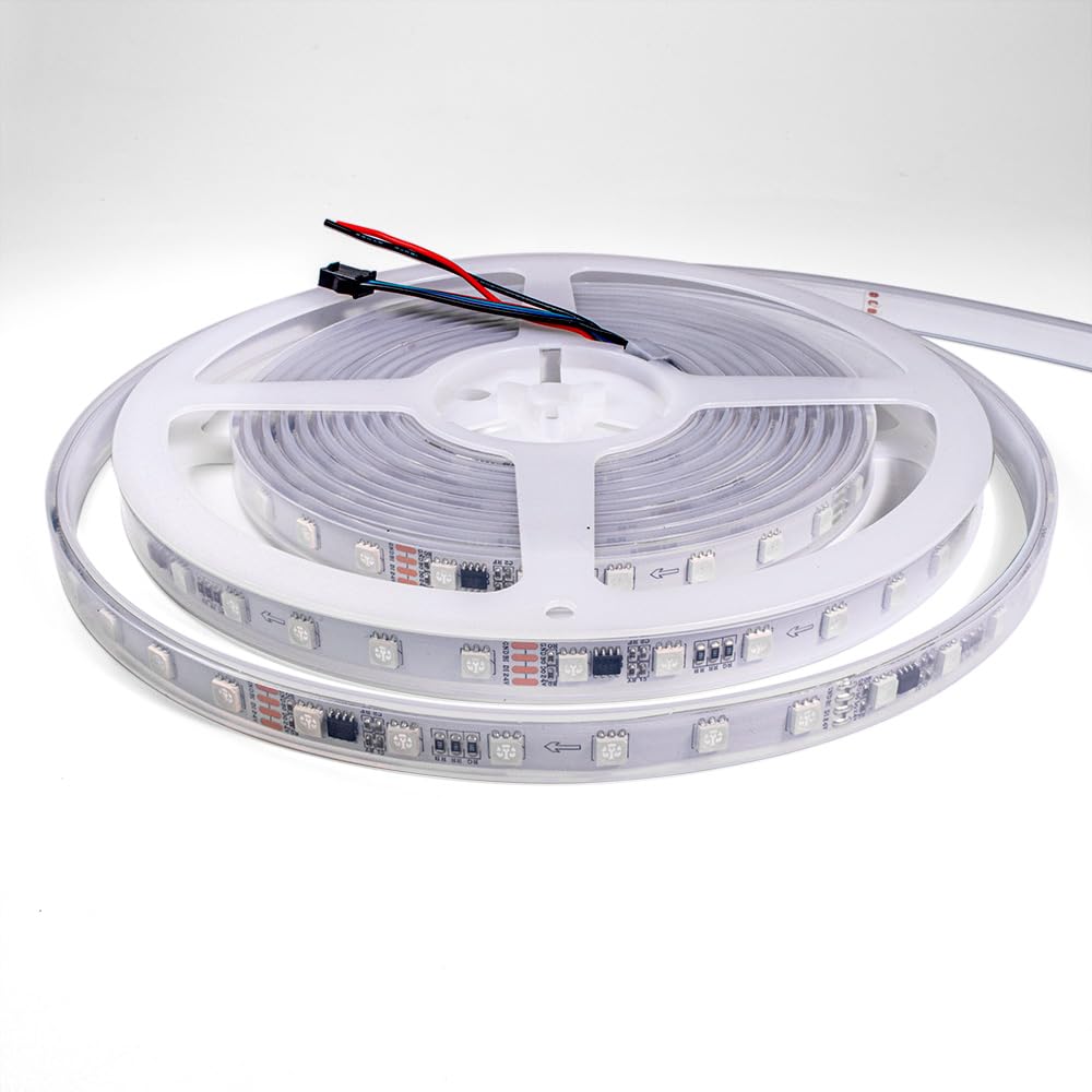 WIXUER® 33FT 10meters TM1934 24V 60 LEDs/m Dual Signal Pixel Dream Color 10 Meters led Strip Light White FPC Waterproof Light Flexible Tape 5050 RGB IP67 Excluding Controllers, Transformers