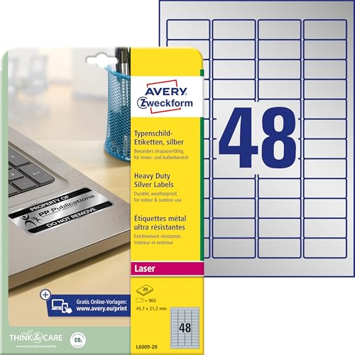 Avery-Zweckform L4881-20 Naamplaatje Kennzeichnungsetiketten  B X H  65 Mm 160 Stuk S 3393396