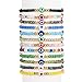 Dalinner 24Pcs Beaded Evil Eye Bracelet for Women Handmade Elastic Protection Bracelet Good Luck Nazar Amulet Bangle Lucky Turkish Religious Symbol Jewelry