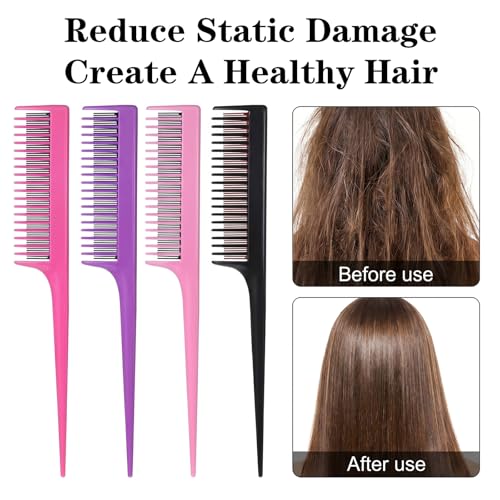 4 peines profesionales para cabello fino 8.15 pulg. miniatura 3