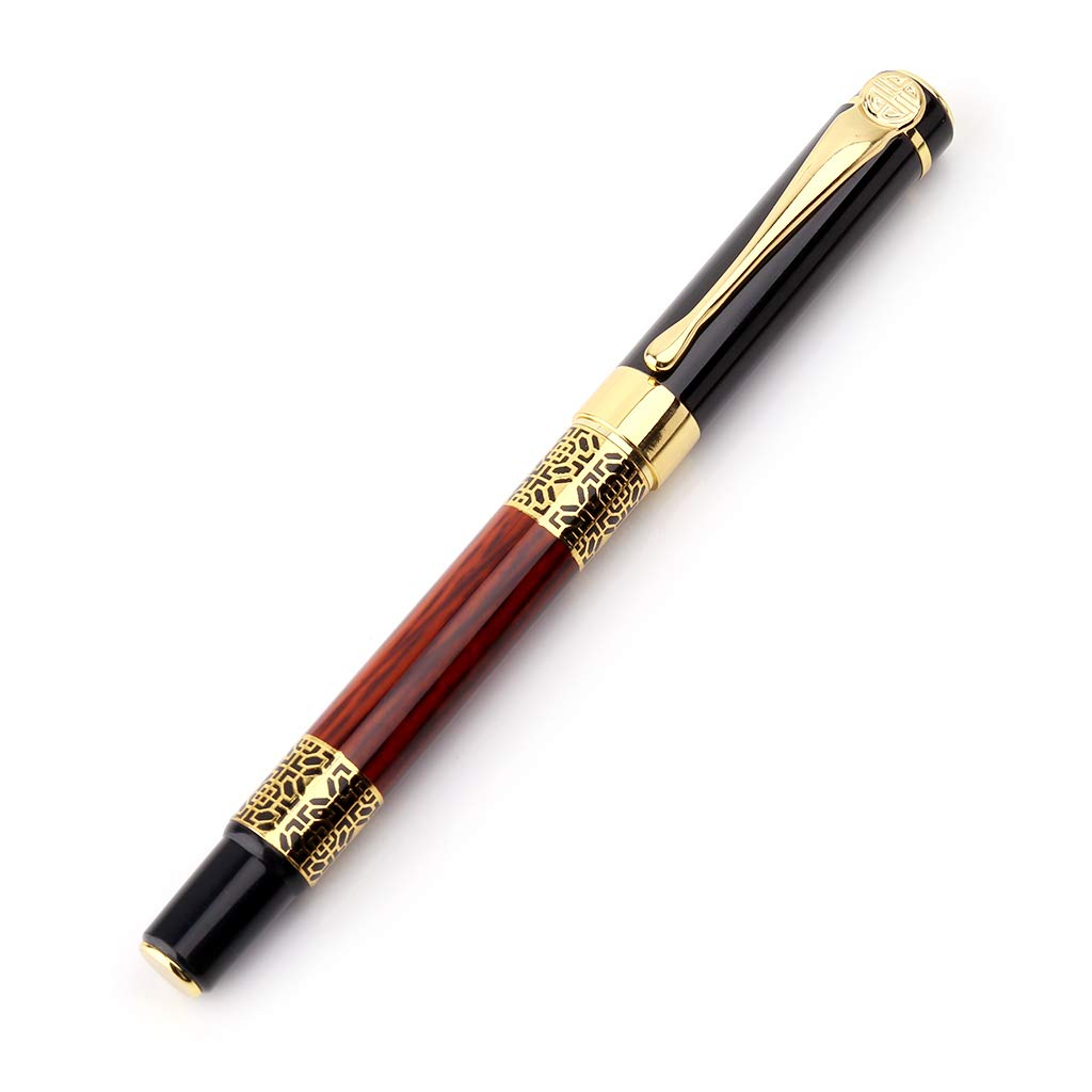 Luxury Metal Ballpoint Pen Imitation Wood Emboss Pattern Rollerball Pen Business Signature Pen Office Stationery - 0 5mm — view 4