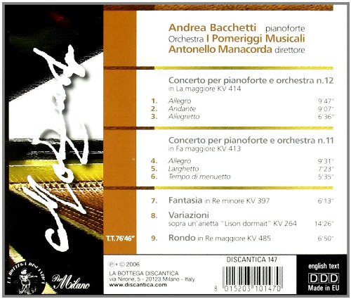 Concerto Per Pianoforte N.11 K 413,