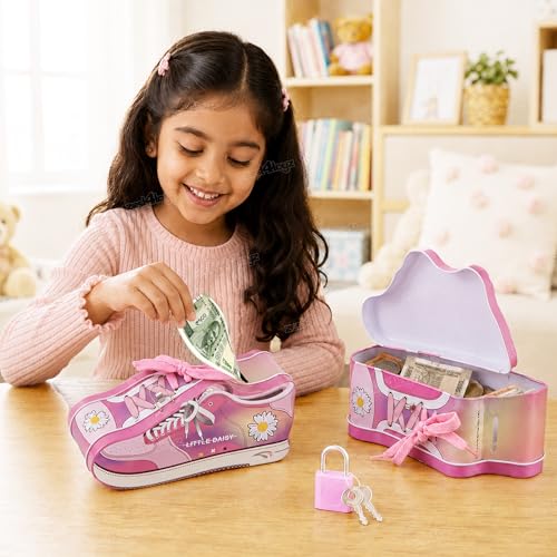 Image of Zest 4 Toyz Money Bank for Kids with Lock N Key Metal Piggy Bank Gullak Money Box Coin Bank Shoe Lace Activity Learning Toy Return Gifts