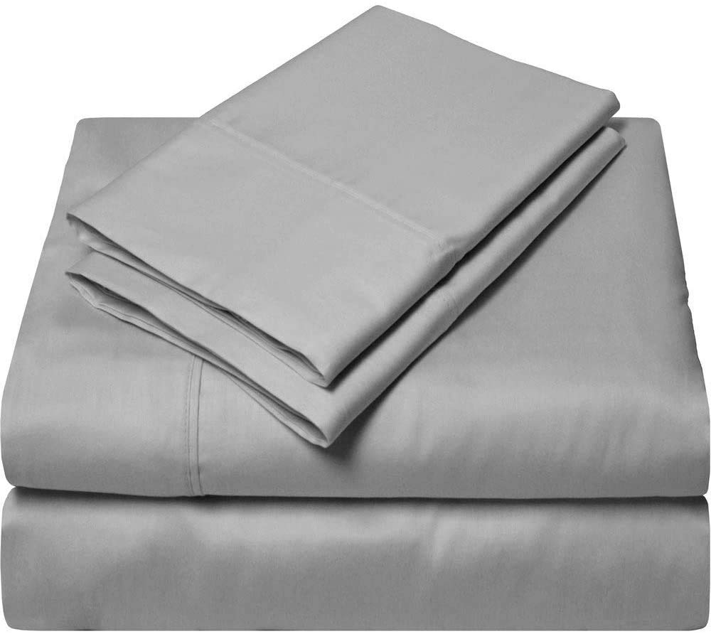 600 Thread Count Lightweight 100% Egyptian Cotton 4-Piece Sheet Set Full (54" x 75") Elephant Gray (Solid) Fit Up to 7-9" Extra - Deep Pockets - Easy Fit Your Mattress