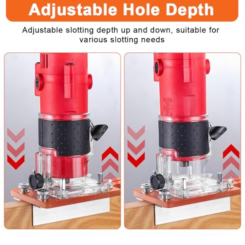 Image of Serplex Trim Router Slotting Tool Adjustable Positioning & Slot Cutting Jig Compatible with Trim Routers Aluminum Alloy Base Plate for Edge Trimmer