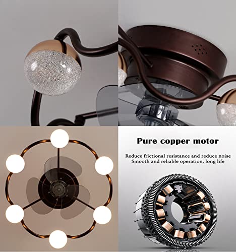 Plafonnier ventilateur de plafond pour chambre salon avec télécommande
